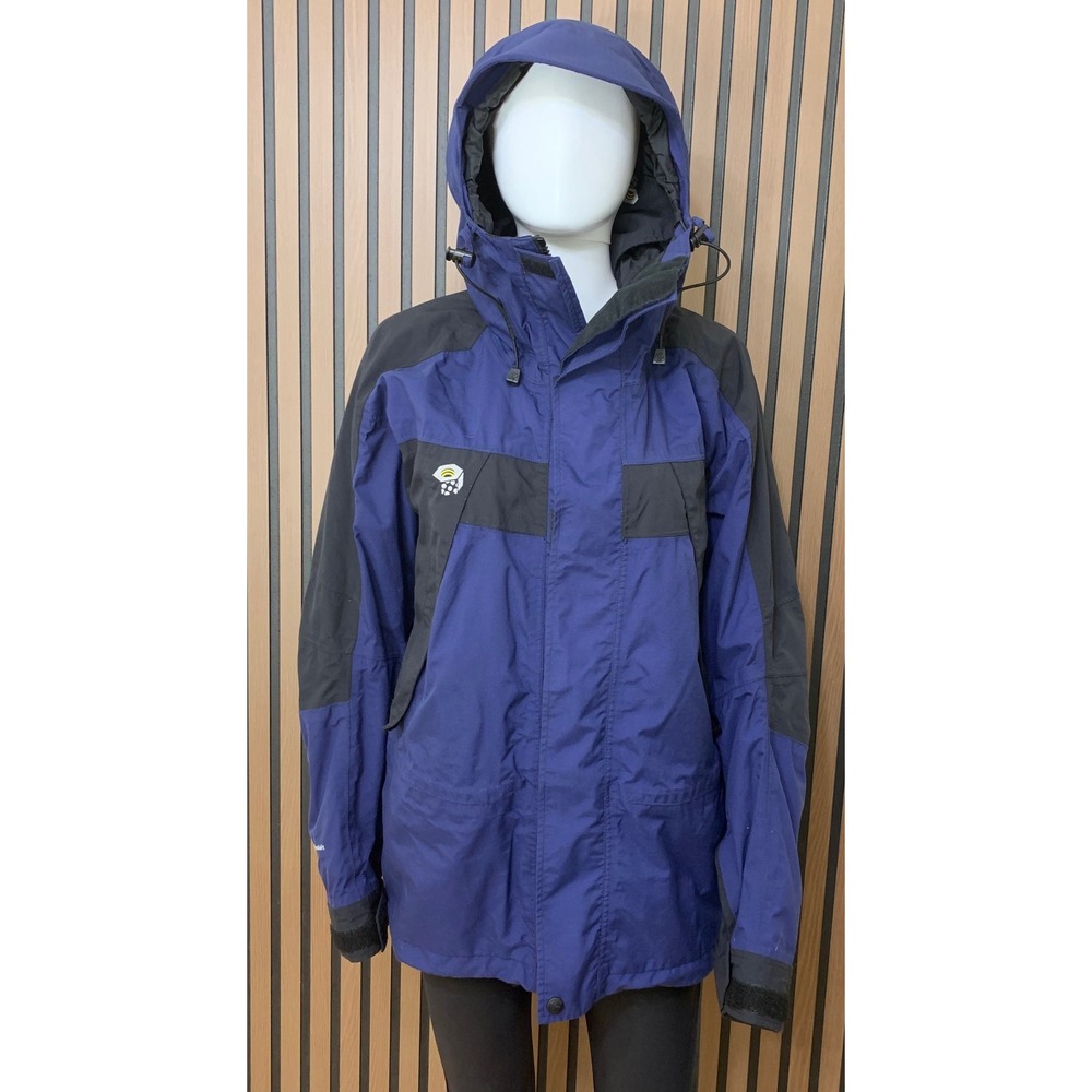 Mountain Hardwear Men's Blue Black Hooded Technical Shell Jacket OM0555 Small